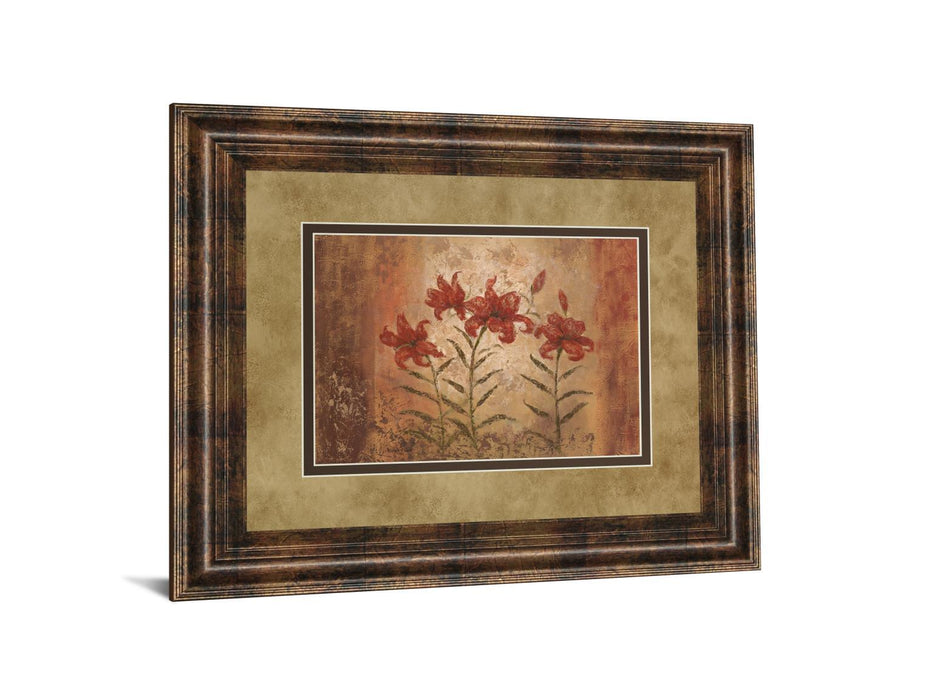 The Lily Style By Vivian Flasch - Framed Print Wall Art - Red