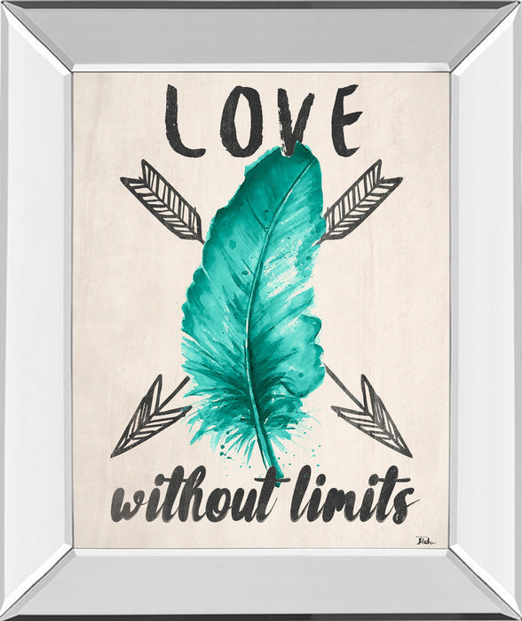 Teal Fearless Limits Il By Patricia Pinto - Mirror Framed Print Wall Art - Green
