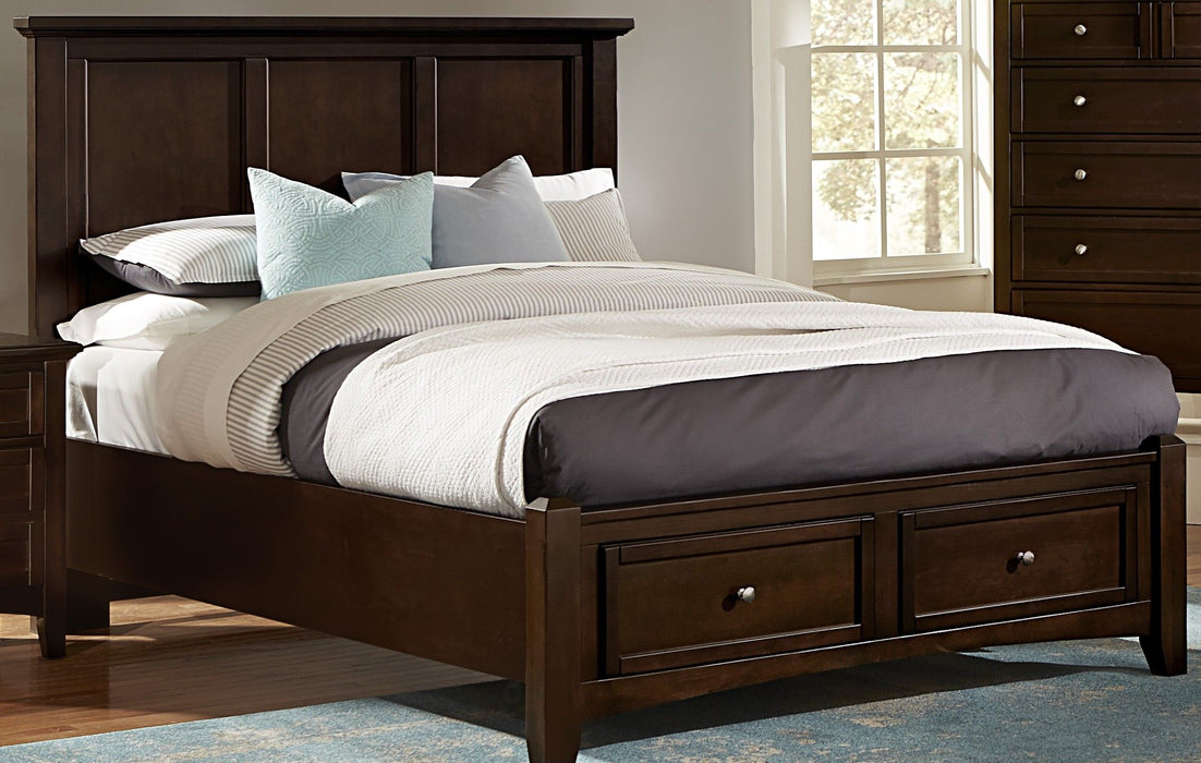 Bonanza - King Mansion Bed With Storage Footboard - Merlot