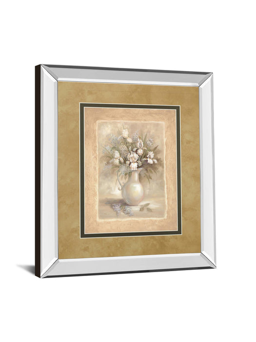 White Bounty I By Vivian Flasch - Mirror Framed Print Wall Art - White