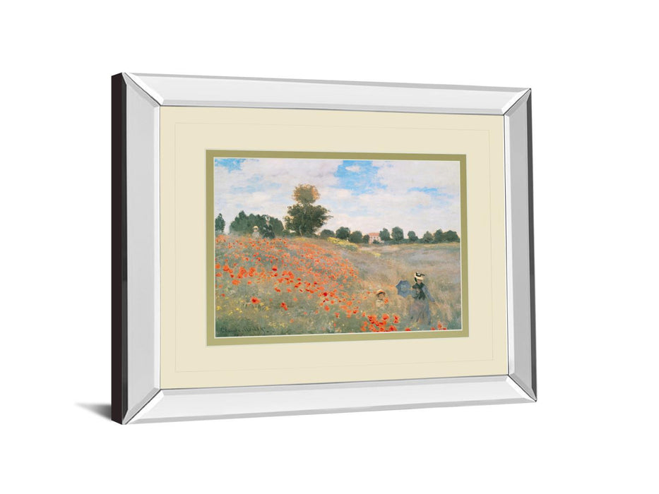 Wild Poppies, Near Argenteuil By Claude Monet - Mirror Framed Print Wall Art - Orange