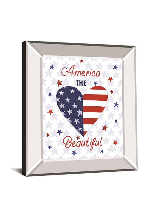 America The Beautiful II By Farida Zaman - Mirror Framed Print Wall Art - White