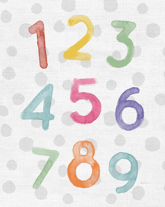 Watercolor Numbers By Natalie Carpentieri - Pearl Silver