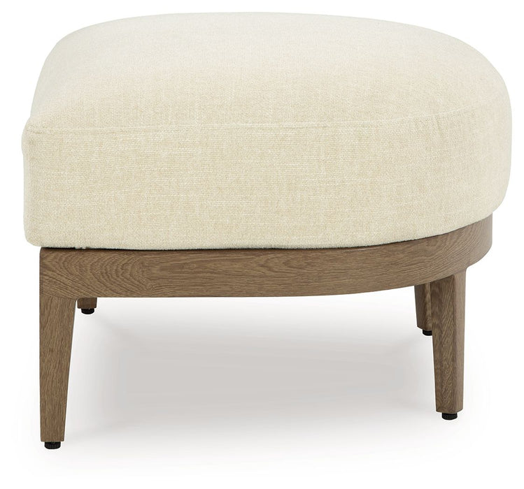 Serene Bay - Dark Brown / White - Ottoman With Cushion