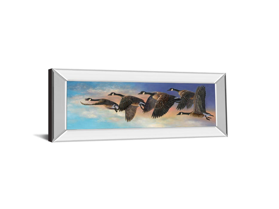 Ascent By Carolyn Mock - Mirror Framed Print Wall Art - Dark Brown