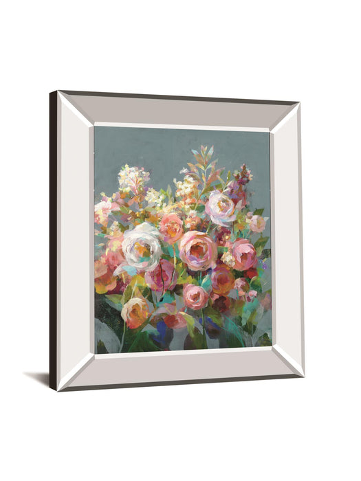 Joy Of The Garden II By Danhui Nai - Mirror Framed Print Wall Art - Pink