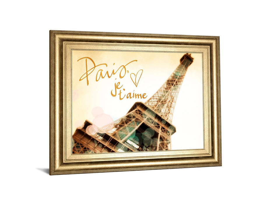 Paris, J'taime By Emily Navas - Framed Print Wall Art - Beige