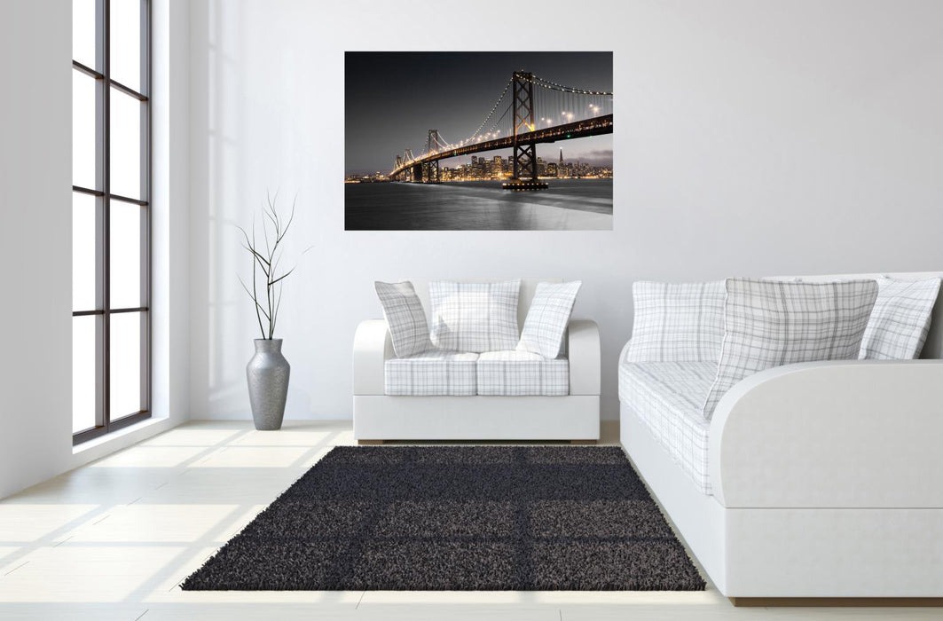 Temp Glass With Foil - San Francisco Bridge - Dark Gray