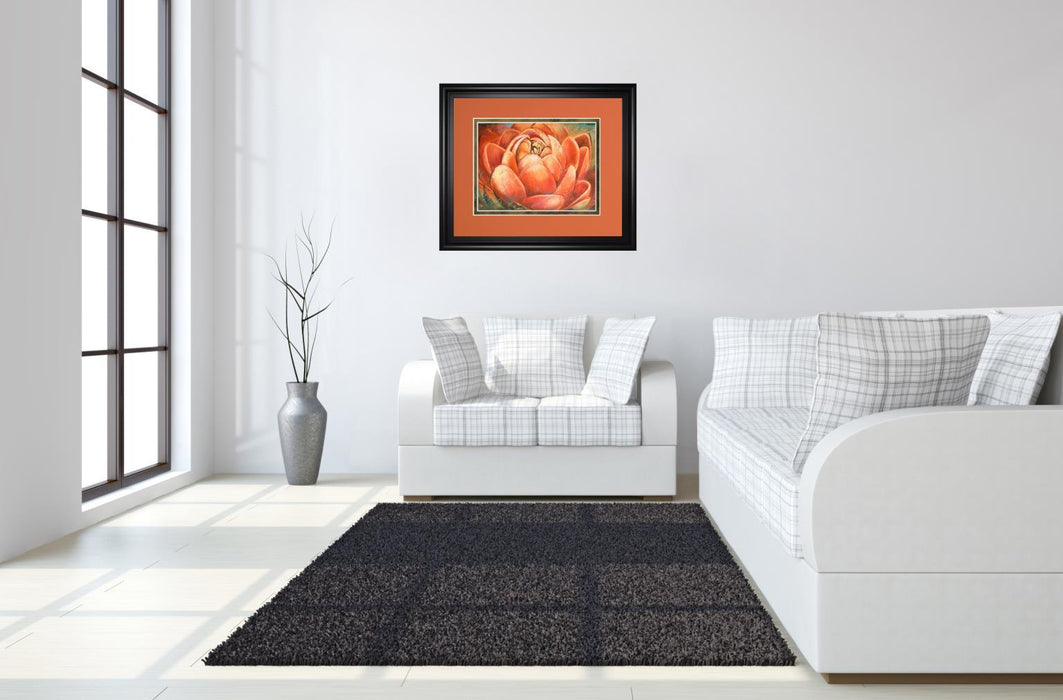 Red Lotus Il By Patricia Pinto - Framed Print Wall Art - Red