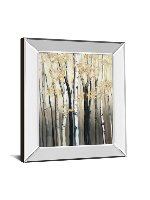 Golden Birch I By Julia Purinton - Mirror Framed Print Wall Art - Dark Gray