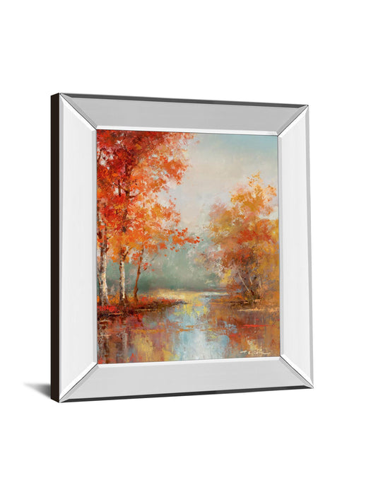 Autumns Grace I By T.C Chiu - Mirror Framed Print Wall Art - Orange