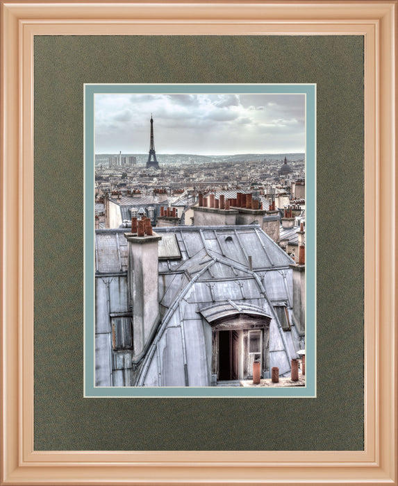 Paris Rooftops By Assaf Frank - Framed Print Wall Art - Dark Gray