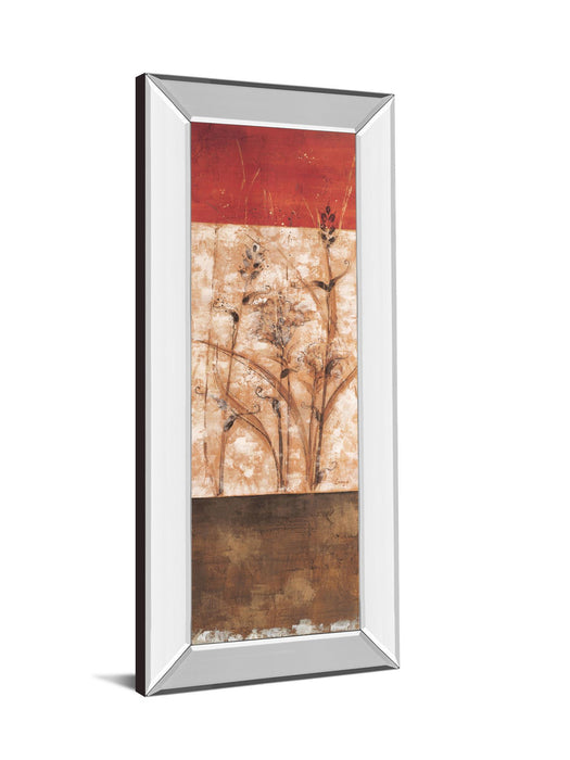 Fresco Il By Loretta Linza - Mirror Framed Print Wall Art - Beige