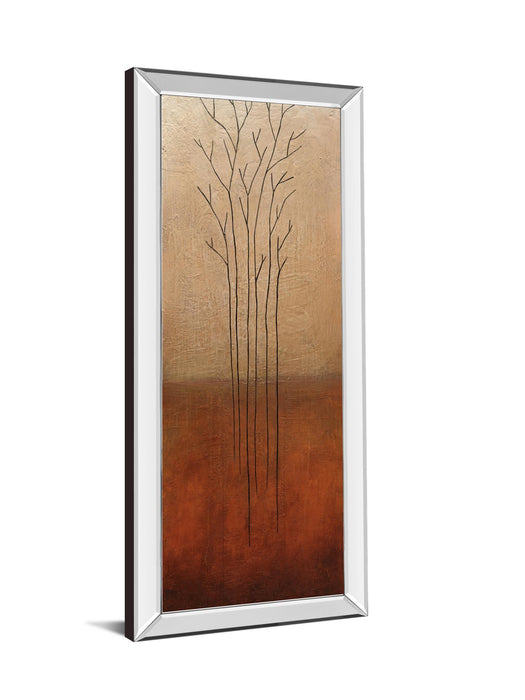 Branch Rouge I By Eve - Mirrored Frame Wall Art - Dark Brown