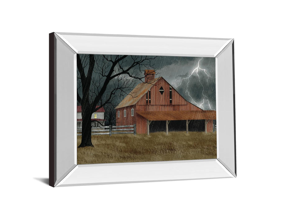 Dark And Stormy Night By Billy Jacobs - Mirror Framed Print Wall Art - Red