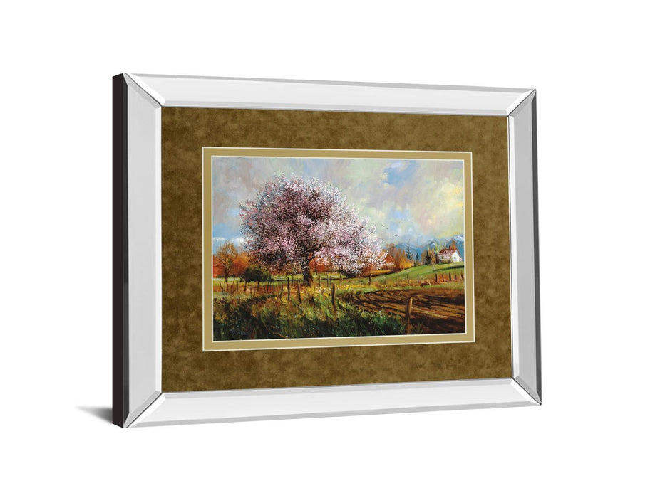Spring Blossoms By Larry Winborg - Mirror Framed Print Wall Art - Green
