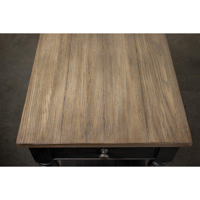 Barrington Two Tone - End Table - Antique Oak / Matte Black