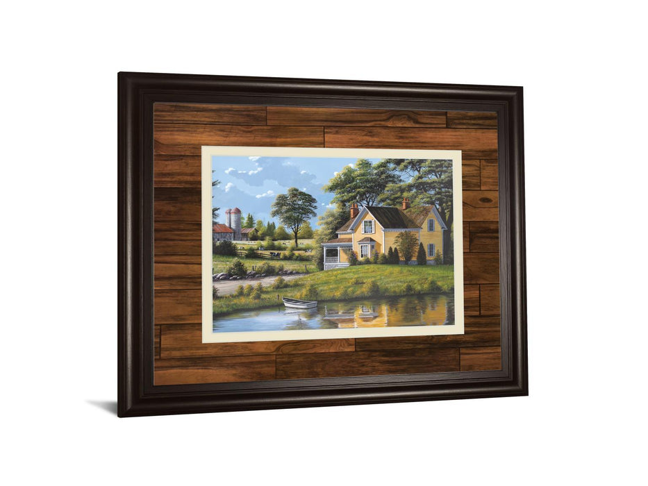 Yellow House By Saunders - Framed Print Wall Art - Green