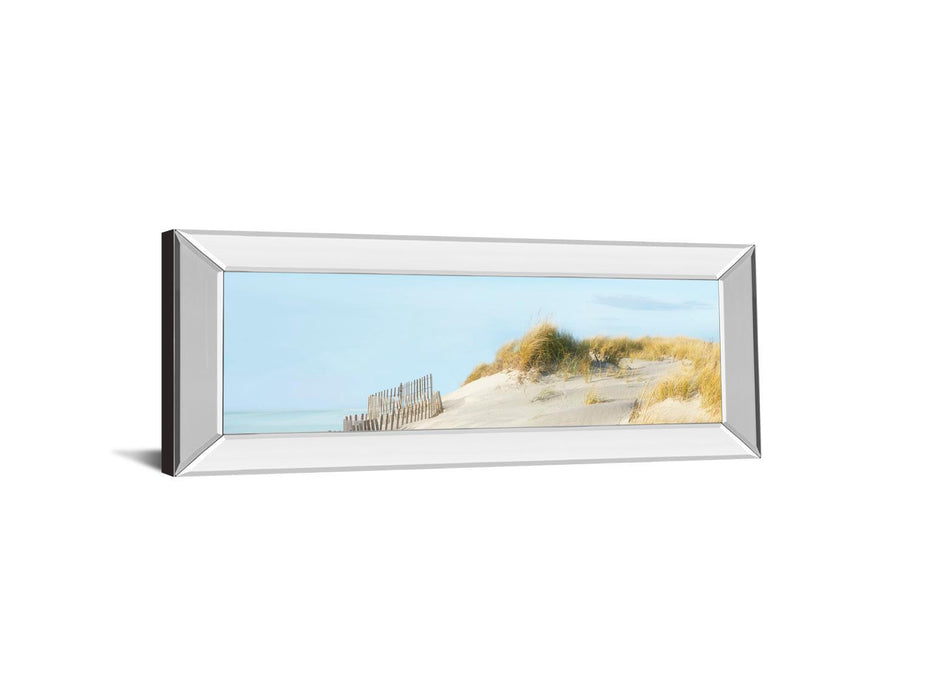 Beachscape L By James Mcloughlin - Mirror Framed Print Wall Art - Blue