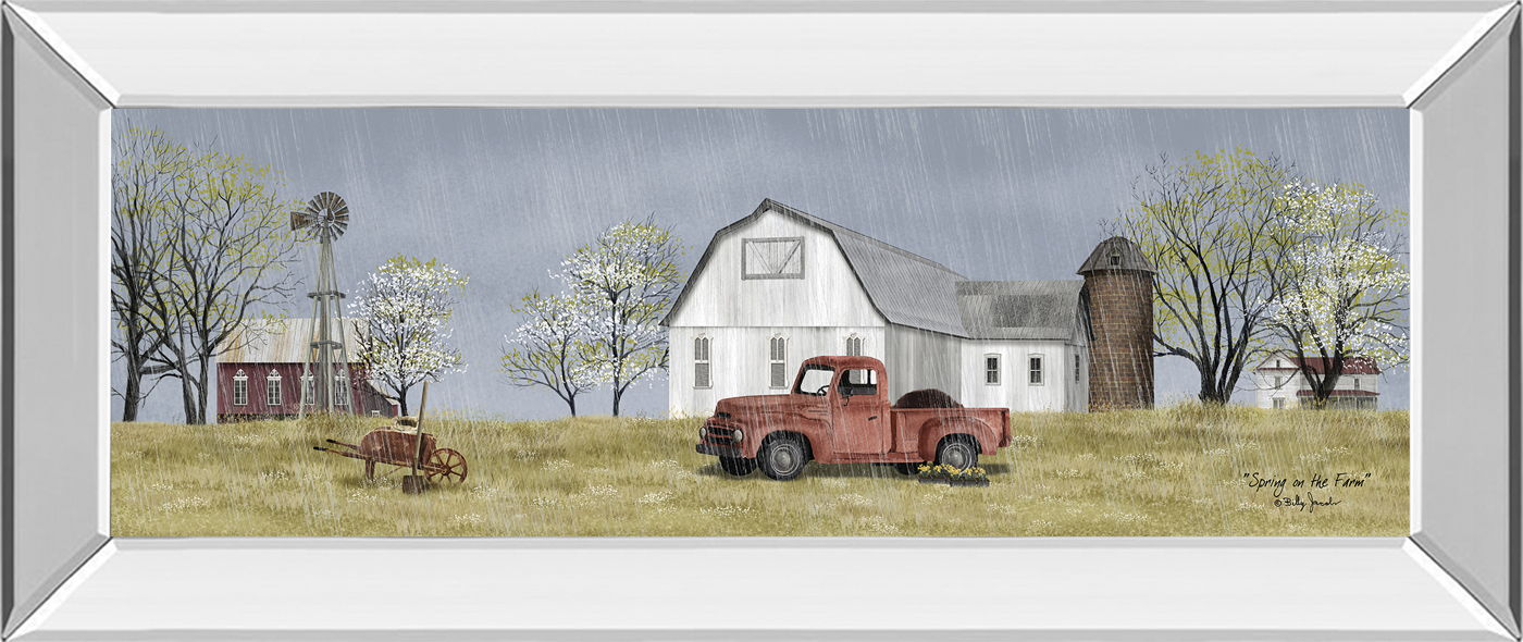 Spring On The Farm By Billy Jacobs - Mirrored Frame Wall Art - Dark Gray