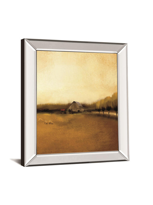 Rural Landscape I By Venter, T - Mirror Framed Print Wall Art - Light Brown