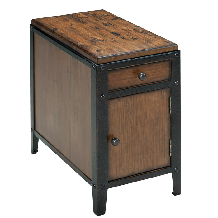 Pinebrook - Chairside Door End Table - Distressed Natural Pine