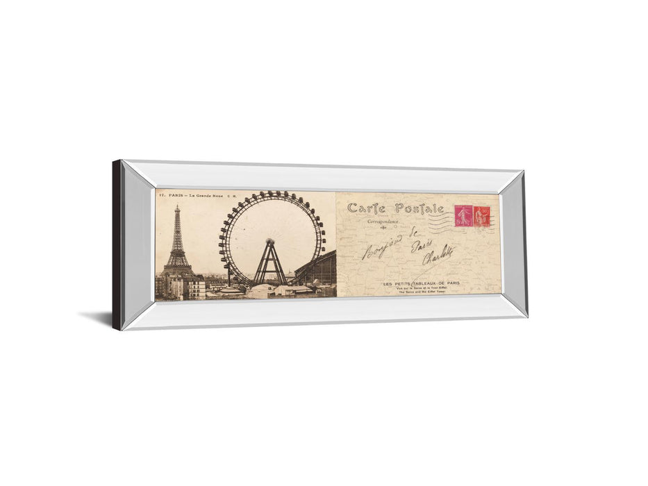 Lettre De Paris II By Wild Apple Graphics - Mirror Framed Print Wall Art - Beige