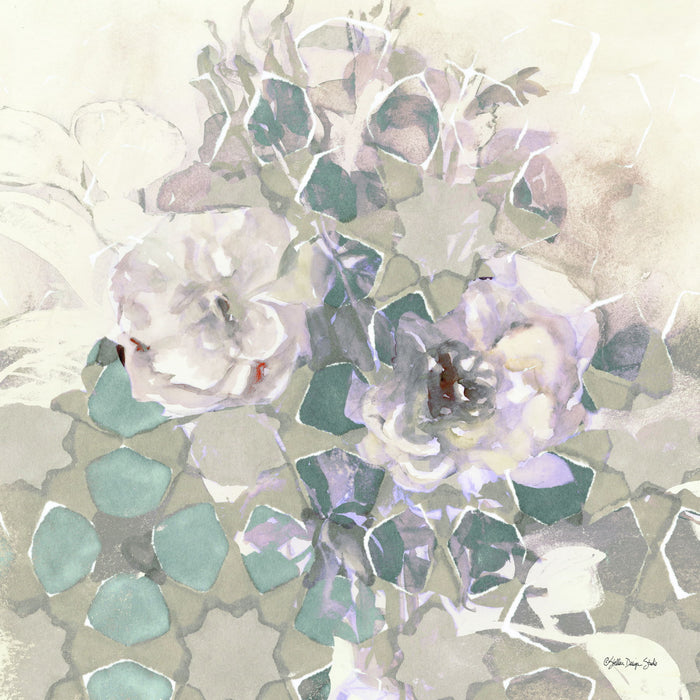 Framed Small - Transitional Blooms 2 By Stellar Design Studio - Pearl Silver