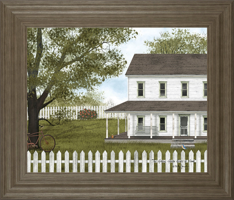 The Green, Green Grass Of Home By Billy Jacobs - Framed Print Wall Art - Green