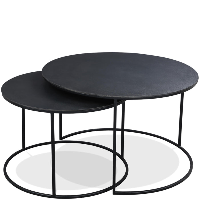 Declan - Round Nesting Coffee Table - Black