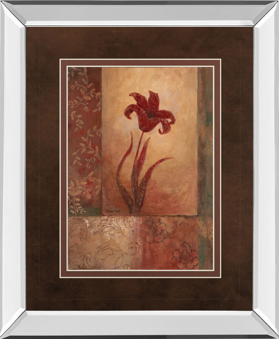 Lily Silhouette By Vivian Flasch - Mirror Framed Print Wall Art - Red