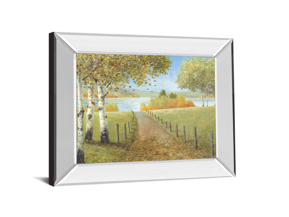 Rural Route I By A. Fisk - Mirror Framed Print Wall Art - Green