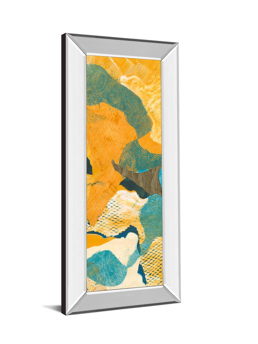 Mountain Shapes Il By Carolyn Roth - Mirror Framed Print Wall Art - Orange