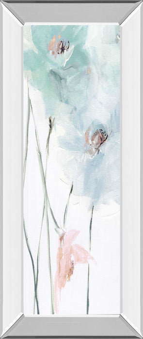 Spring Poppies I By Susan Pepe - Mirrored Frame Wall Art - Light Blue
