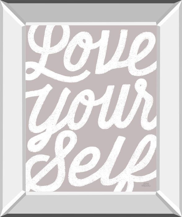 Positivity VIII By Laura Marshall - Mirror Framed Print Wall Art - Pearl Silver