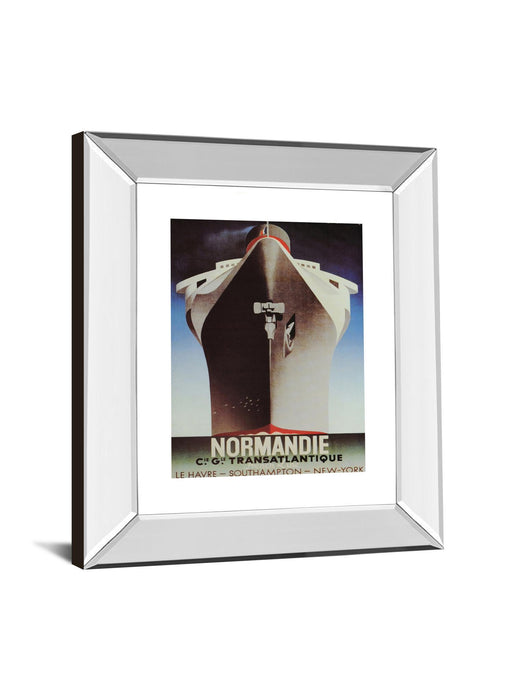 Normandie - Mirror Framed Print Wall Art - Dark Brown