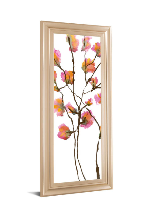 Inky Blossoms I By Deborah Velasquez - Framed Print Wall Art - Pink