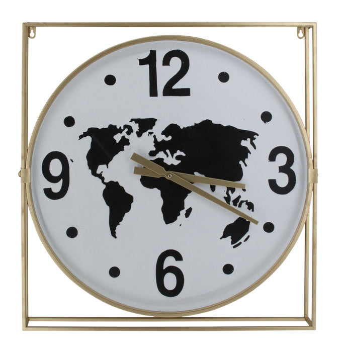 24x26 Metal Wall Clock - Pearl Silver