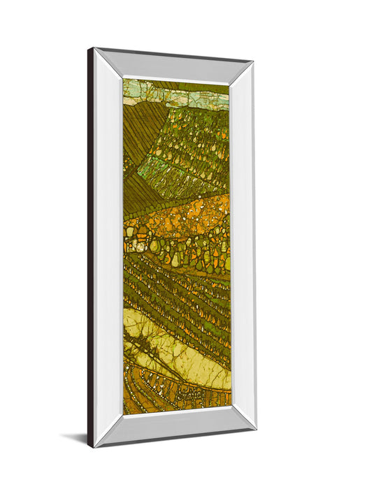 Vineyard Batik Il By Andrea Davis - Mirror Framed Print Wall Art - Green