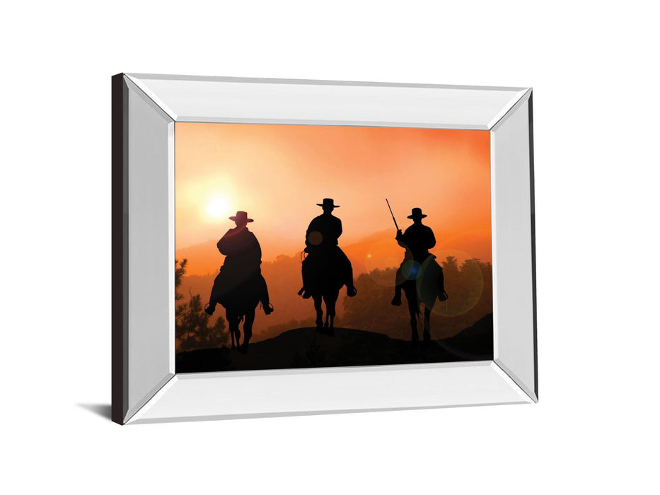 Horse Riders By Jtanki - Mirror Framed Print Wall Art - Red