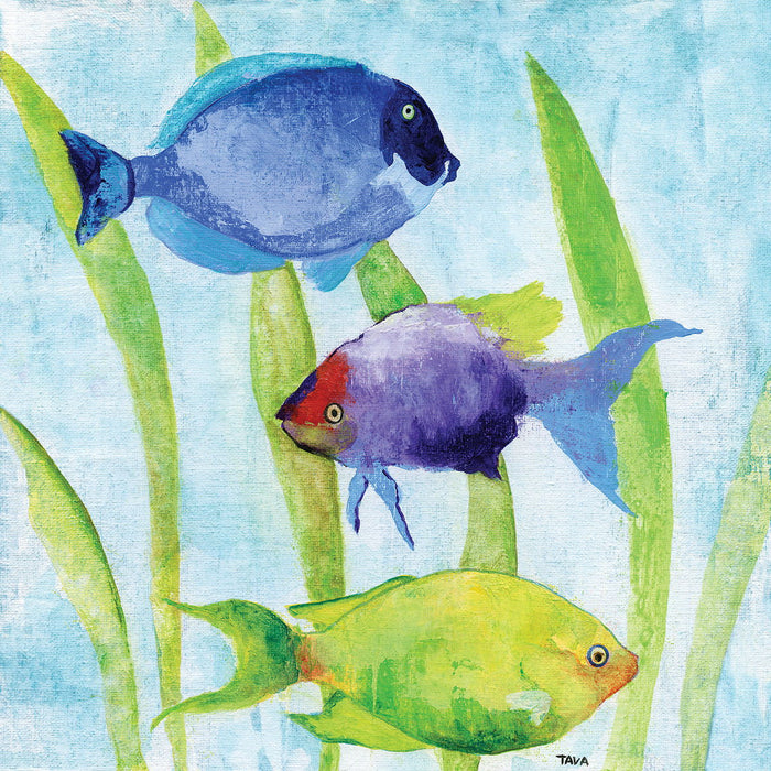Iridescent Fish I By Janet Tava - Light Blue