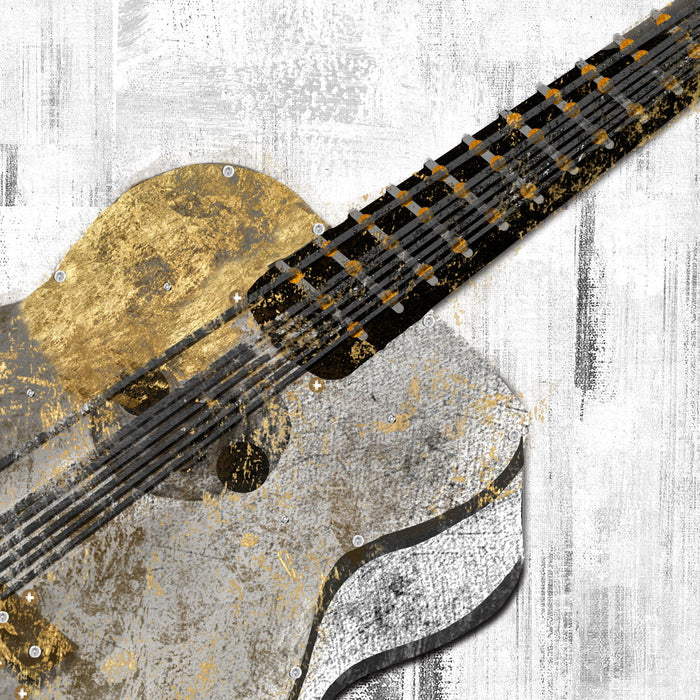 Gallery Wrapped Giclee On Canvas Gitar - Pearl Silver