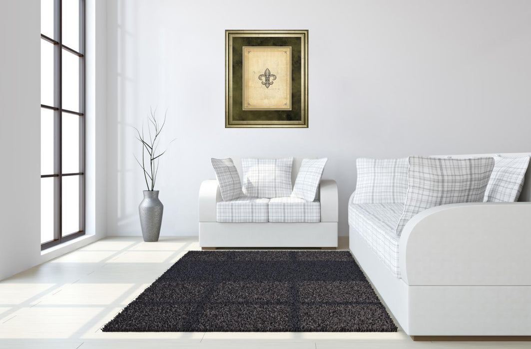 Fleur Di Lies II By Alexey Paviuts Double Matted - Framed Print Wall Art - Dark Brown