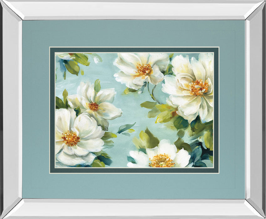 Reflections I Crop By Lisa Audit - Mirror Framed Print Wall Art - Blue