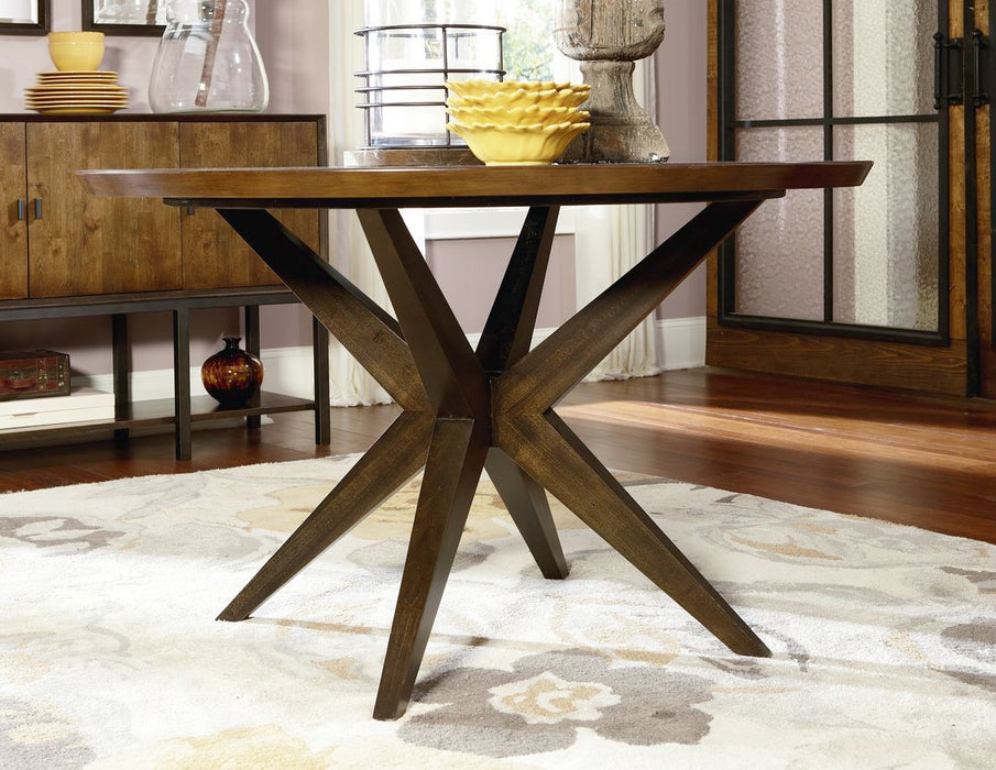 Kateri - Round Ped Table - Dark Brown