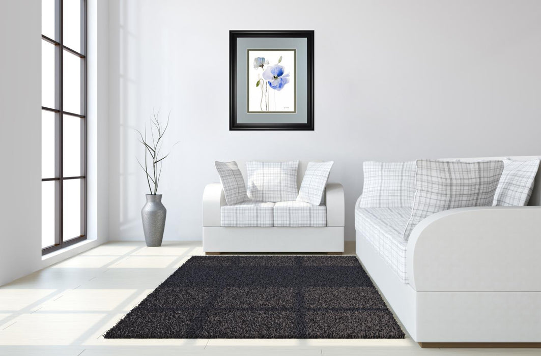 All Poppies I By Lanie Loreth - Framed Print Wall Art - Blue