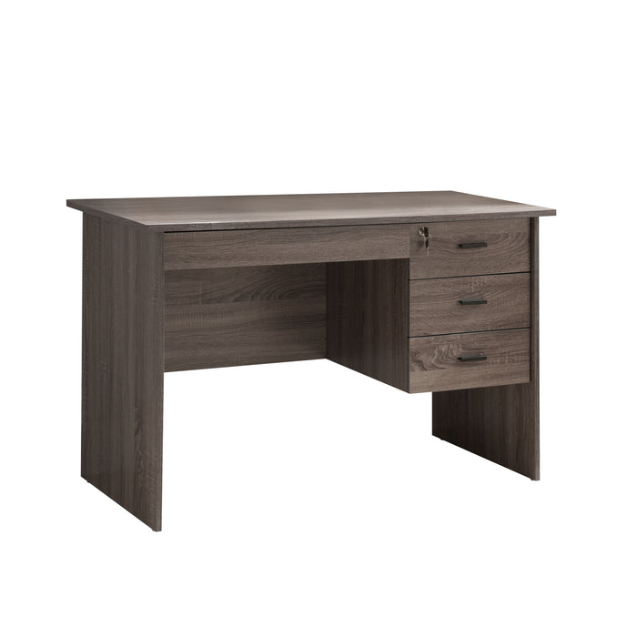 Executive Office Desk, Lockable 3 Drawer Home Office Desk - Distressed Grey