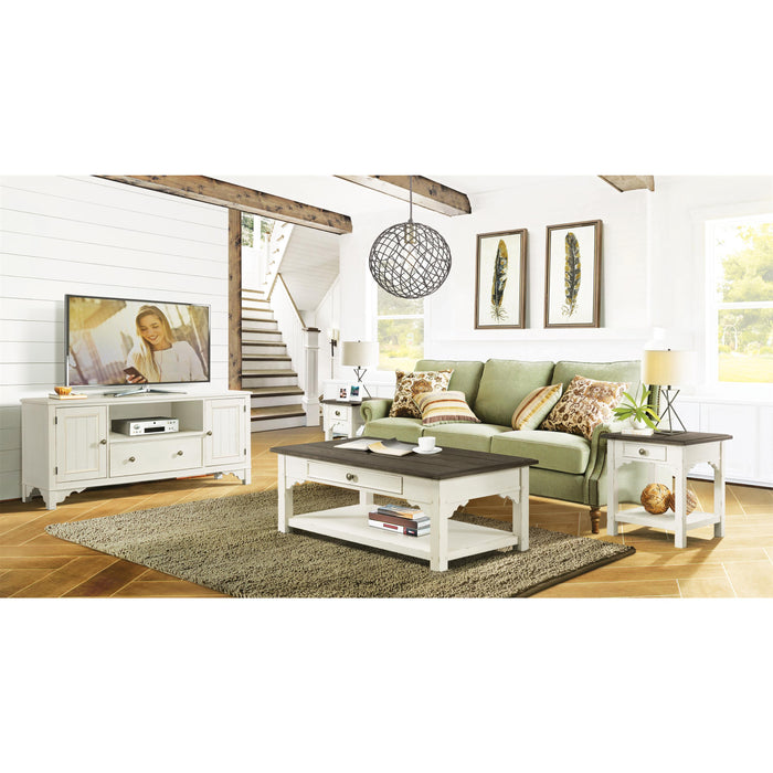 Grand Haven - Chairside Table - Feathered White / Rich Charcoal