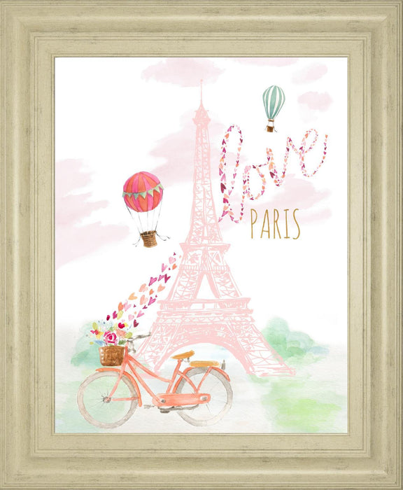 22x26 Pink Eiffel Bike Ride By LanieLoreth - Pink