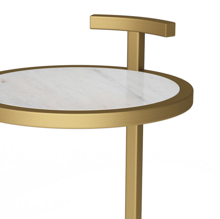 Brook - C Side Table - White / Gold
